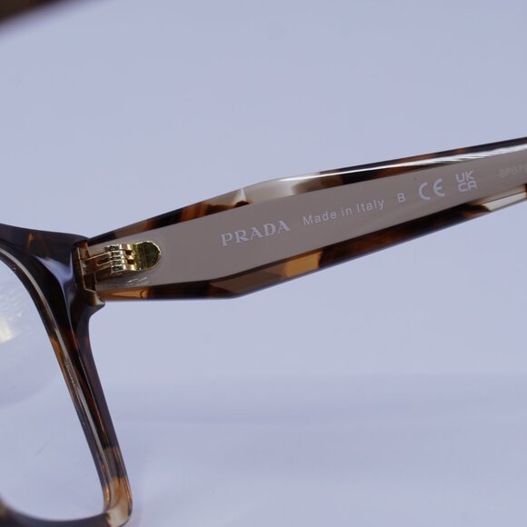 Prada PRB03V 07R1O1 Eyeglasses Havana Caramel 54mm Square Frame - Picture 8 of 11